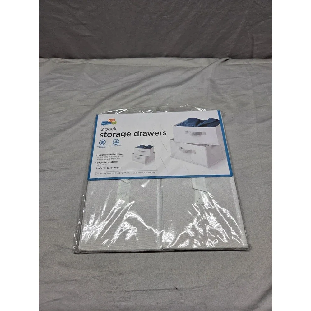 Honey-Can-Do 2-Pack White Storage Drawers SFT-01248, Fits Hanging Organizers